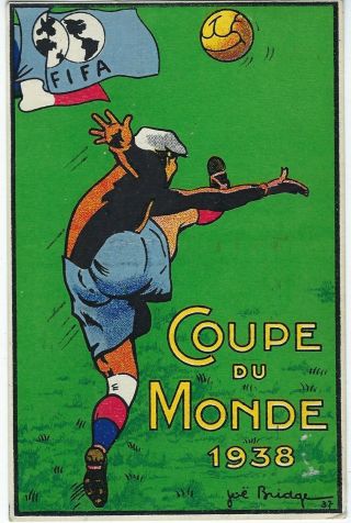 France 1938 Football World Cup Advertising Card To Hungary