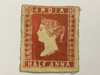 Old Stamp India Half Anna Red 1854 Rare