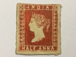 old stamp INDIA half anna red 1854 RARE 2