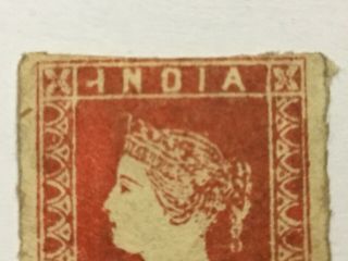 old stamp INDIA half anna red 1854 RARE 3