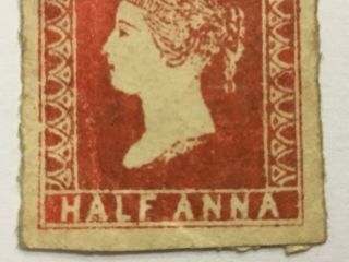 old stamp INDIA half anna red 1854 RARE 4
