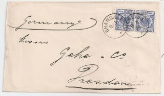 1895 China Cover To Germany,  Shanghai German Offices Stamps,  Rarity