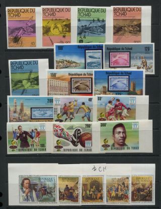 Chad 5 Pages Imperf Sets,  Souvenir Sheets,  Deluxe Sheets,  Proofs On Card Mnh
