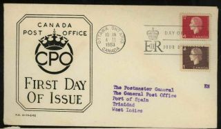 Ont 1963 Replacement Cameo Fdc To Postmaster General Trinidad