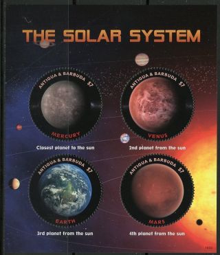 Antigua 2018 The Solar System Set Of Two Sheets Nh