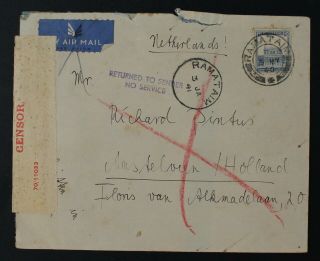 Palestine To Netherlands No Service,  5.  5.  1940,  Arr 