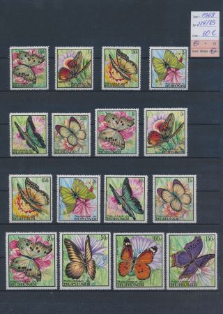Xb67565 Burundi 1968 Butterflies Insects Fine Lot Mnh Cv 60 Eur