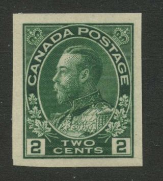 Canada 1924 Kgv Admiral 2c Green Imperf Single 137 Vf Mnh