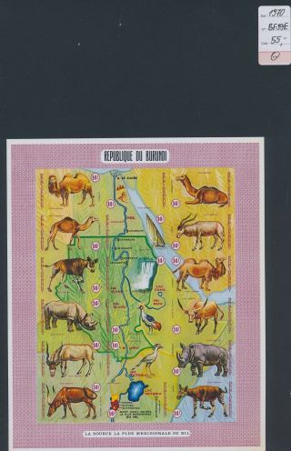 Xb67563 Burundi 1970 Wildlife Animals Imperf Xxl Sheet Mnh Cv 55 Eur