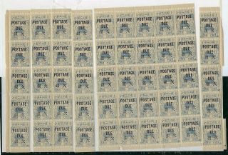 China Chinkiang Local Post 1894 1c Postage Due Separated Sheet Into 5 Blocks Mh