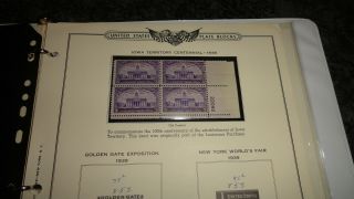 Us Scott 835,  836,  837 & 838 Plate Blocks Of 4 Mnh Year Of Issue 1938