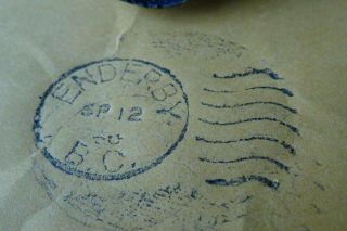 ENDERBY BRITISH COLUMBIA B.  C.  CANADA Antique Post Office Postal Hand Stamp Cancel 4