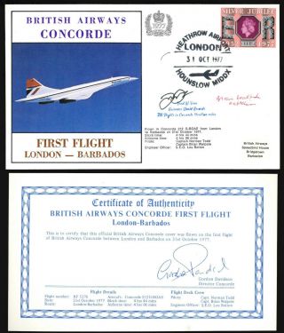 31.  10.  79 Ba Concorde Cpt Brian Walpole (, Finn) Signed Cover_london - Barbados_ 3/3
