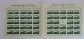 Croatia Ndh 1942 Wings Se - Tenant Sheets (t1,  T2) 2.  50,  2.  50kn For Minister Album