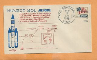 Project Mol Air Force Nov 3,  1966 Canaveral Space Cover