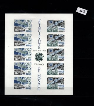/// Monaco - Mnh - Europa Cept 1991 - Space - Spaceships - Imperf - Full Sheet