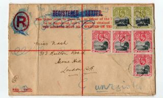 St.  Helena: 1906 Registered Letter To London " Too Late For Registering " (c45605)