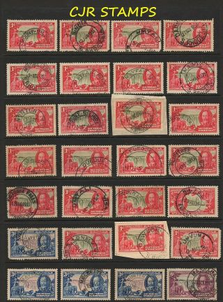 Southern Rhodesia 1935 Kgv Jubilee - Group Of 56 Cancels - 2 X Scans