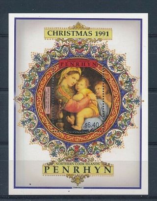D277587 Christmas 1991 S/s Mnh Penrhyn