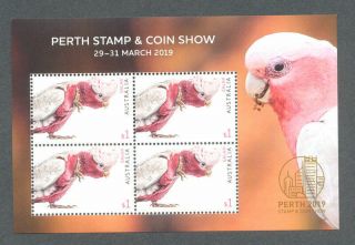 Australia - Birds - Galah - Perth Stamp & Coin Show Min Sheet 2019 Mnh