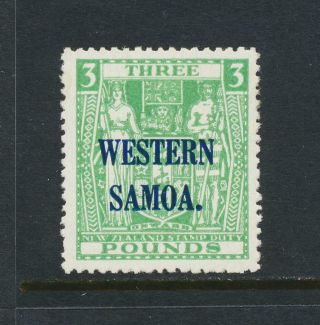 Western Samoa 1948,  £3 Green,  Vf Mlh Sg 213 Cat£300 (see Below)