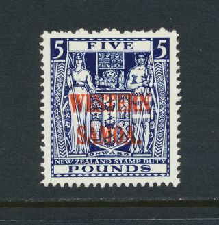 Western Samoa 1946,  £5 Postal Fiscal,  Vf Mnh Sg 214 Cat£425 (see Below)