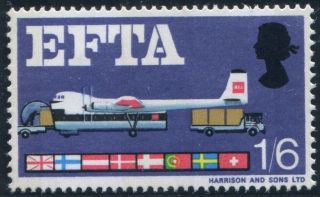 Sg 716pb 1/6 Efta " Deep Blue Omitted ".  A Unmounted Example