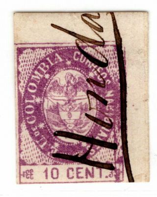 Colombia - Classic - Vii Issue - 10c Stamp - Ms Honda Cancel - Sc 38 - 1865 Rr