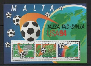 Malta 1994 World Cup Football U.  S.  A.  Mnh Mini Sheet M.  S.  968