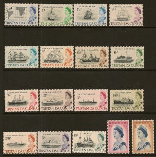 Tristan Da Cunha: 1965 Ships Definitive Set (both 10/ -) Sg71 - 84b Unmounted