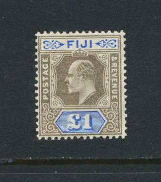Fiji 1903,  £1 Vf Mlh Sg 114 Cat£375 (see Below) Signed