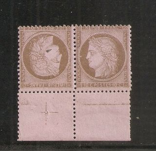 1873 France 10c Ceres Mnh Tete - Beche Pair,  Cv $18250.  00,  Top Rarity