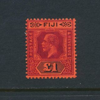 Fiji 1923,  £1 Die 2,  Vf Mlh Sg 137a Cat£250 (see Below)
