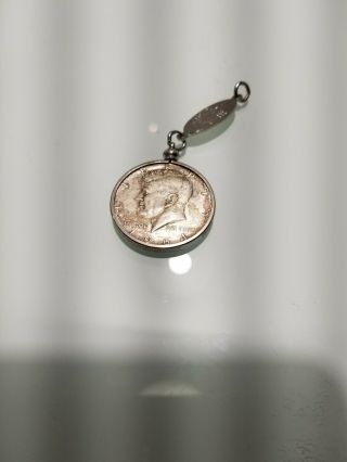 Vintage John F.  Kennedy Memorial Key Chain Real 90 Silver 1964 Half Dollar