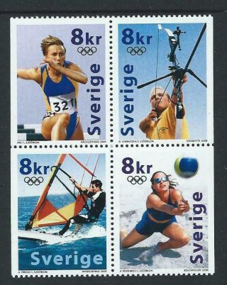 2000 Sweden Sydney Olympics Booklet Pane Mnh (scott 2395)