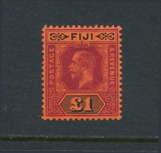 Fiji 1914,  £1 Die 1,  Vf Mlh Sg 137 Cat£275 (see Below)