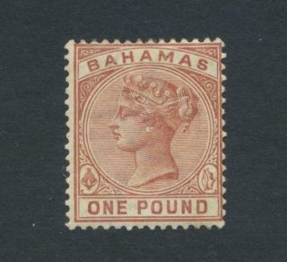 Bahamas 1884,  £1 Signed,  Vf Mlh Sg 57 Cat£275 (see Below)