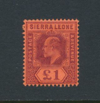 Sierra Leone 1903,  £1 Wmk Ca,  Vf Mlh Sg 85 Cat£275 (see Below)