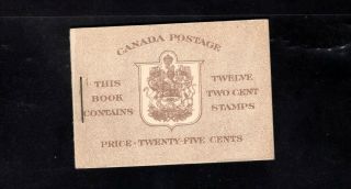 Canada 1937 25c Kgvi Wide Text Booklet Bk29e