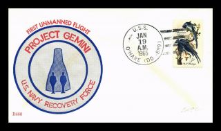 Dr Jim Stamps Us Project Gemini Navy Recovery Space Event Cover Uss O Hare 1965