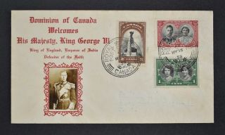Canada,  Kgvi,  1939,  Fdc Of Royal Visit Stamps,  With Royal Train Pm 