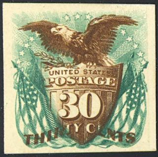 131tc,  1869 Atlanta Trial Color Proof Green & Brown Vf,