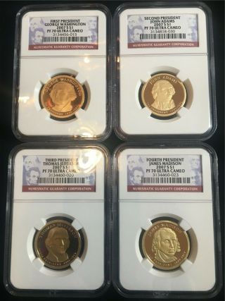 2007 S Presidential 4 - Coin Proof Set - Ngc Pf70 Proof Ultra Cameo