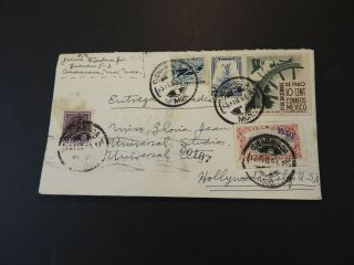 Mexico City To Hollywood Ca Us 1941 Airmail Cover Lot 259