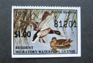 1976 South Dakota State Duck Migratory Waterfowl Stamp Mnhog