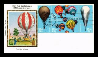 Dr Jim Stamps Us Hot Air Ballooning Colorano Silk Fdc Cover Scott 2032 - 35