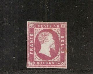 1851 Italy Sardinia Sc 3b,  40c Carmine Rose,  Cv $51000.  00