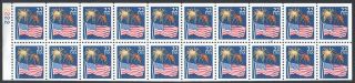 Sc 2276a - 22c Flag & Fireworks Booklet Pane Of 20 Mnh P 2222
