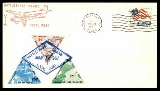 1967 Ohio Port Clinton Rattlesnake Island Local Post March 18th Triangle Issues