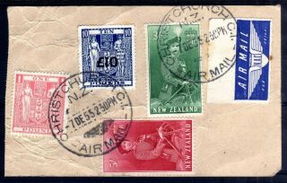 Zealand 1940 - 58 Arms £10 On £10 On Dated Part Parcel Tag,  Sg F216b